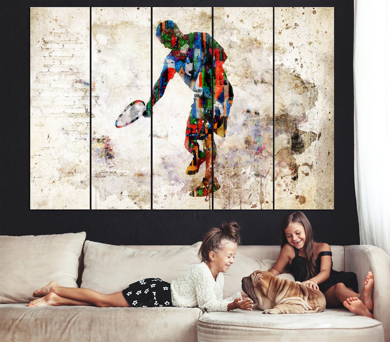 Tennis Wall Art Abstract Tennis Canvas Print Sport Print Etsy