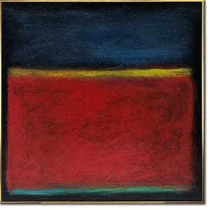 Mark Rothko Style Red Black Abstract Painting Modern Wall Art