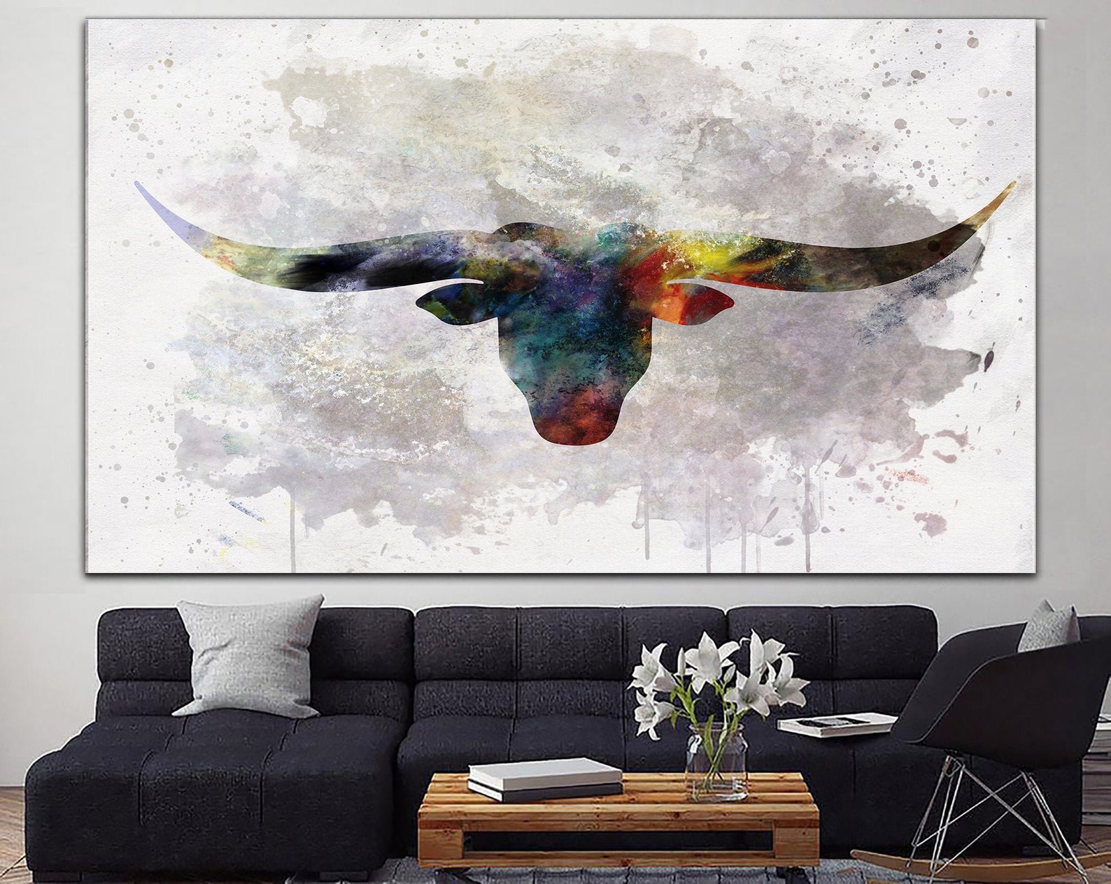 Abstract Bull Wall Art Multi Panel Ox Wall Art Unique Bull Etsy