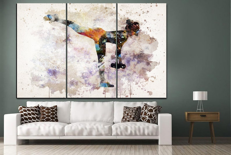 Workout Girl Print Dumbbell WAll Art Gym Fitness Girl Gym Home decor Training Room Wall Art Sport Artwork Fitness Lady with Dumbbell Canvas image 2