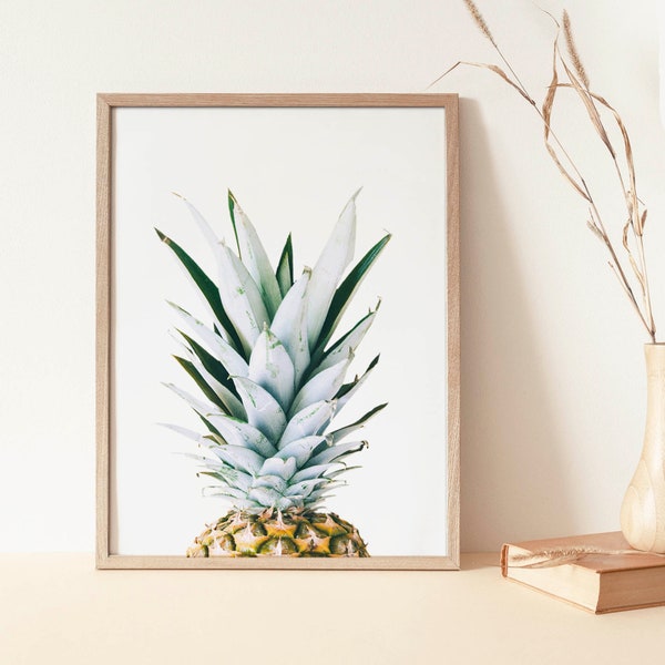 Pineapple Print, Pineapple Wall Art Prints, Printable Kitchen Decor, Botanical Print, Tropical Watercolor Print, Printable Wall Art, Posters