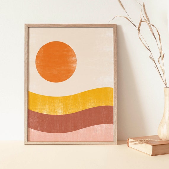 Retro stripes Print Mid Century Art Printable Wall Art retro print