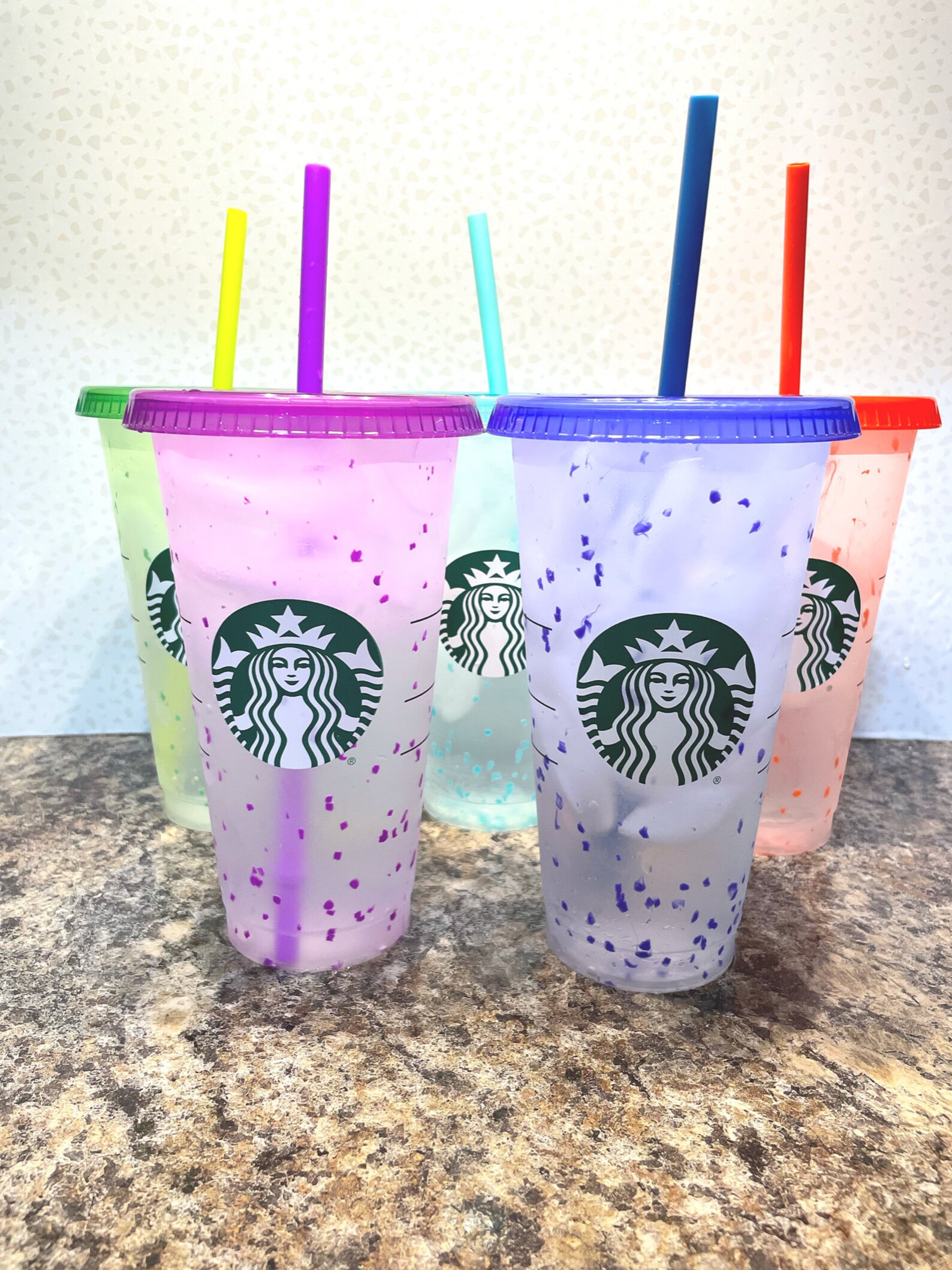 Starbucks Color Changing Cold Cup Confetti Color Changing Etsy