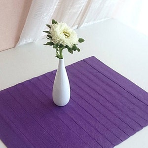 Purple small short table runner modern farmhouse  linen centerpiece Halloween decor