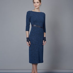 Robes pour femmes Robe midi décontractée Robe décontractée bleue, LANGA image 9