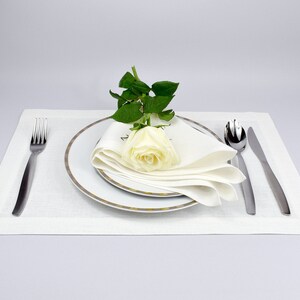Linen placemats, off-white cloth napkins, classic placemats, OFF WHITE, CLSt