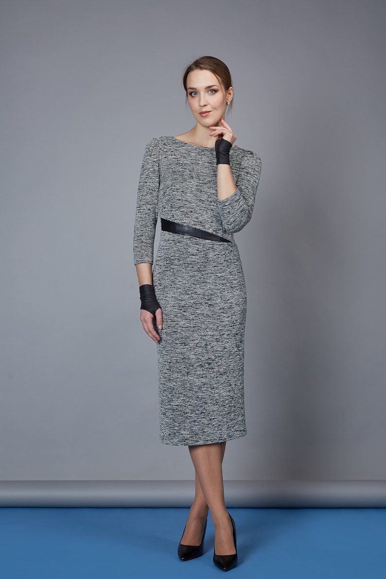 Robes pour femmes Robe midi décontractée Robe décontractée bleue, LANGA image 10