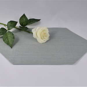 Modern linen table runner minimalist gray table centerpiece small table top Ang-D-Des4-R