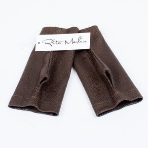 Leather Fingerless Gloves, Faux Leather Arm Warmers for Men & Women, Medieval Fairs, Larp image 12