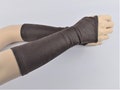 Faux leather fingerless gloves, black beige blue khaki brown leather medieval arm warmers, festival gauntlets, ARW-12_30 product logo