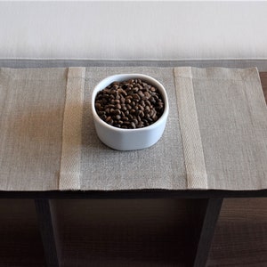 Linen table runner modern coffee table runner table centerpiece natural off-white ClSt-Des7-R image 3