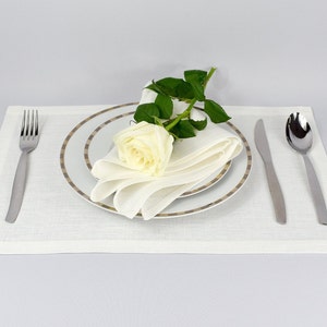 Linen placemats, off-white cloth napkins, modern placemats, OFF WHITE, MDSt