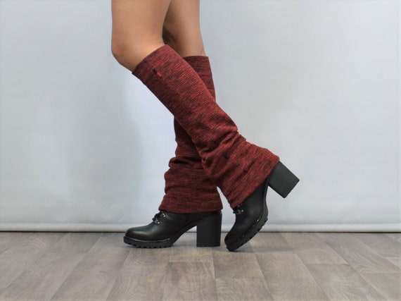 RitaMarlin Long Leg Warmers Red Boot Socks, Footless Yoga Socks