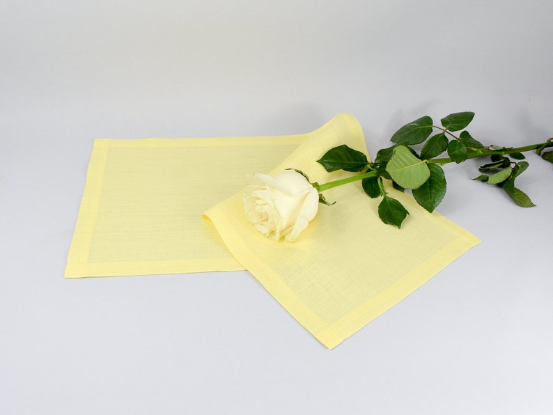 Yellow linen small table runner coffee table top 16 Etsy