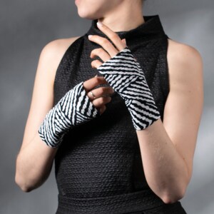Black arm warmers Zebra print fingerless gloves festival women&#39;s mittens party gloves, WRW16-JZ