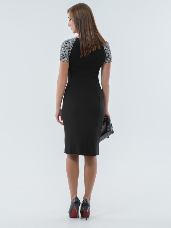 Waden gallon Mortal Kleine zwarte jurk kantoor casual jurk werk elegante jurk - Etsy Nederland
