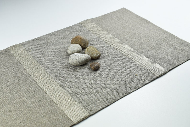 Linen table runner modern coffee table runner table centerpiece natural off-white ClSt-Des7-R image 7