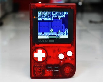 USA-Tarife inclusive - Game Boy Pocket IPS OSD Nintendo GB Klar Rot
