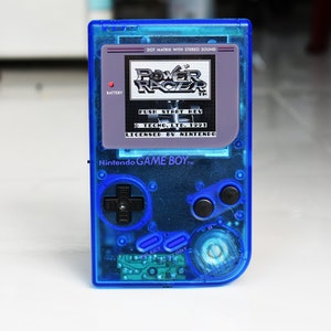 Extra Mods Full Size Backlight IPS LCD Nintendo Game Boy DMG Clear Blue