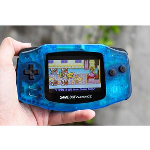 Usa Tariffs Included - IPS v5 Screen GBA Nintendo GameBoy Advance Translucent Blue With Matte Black Button