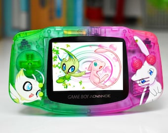 Extra Mods And IPS Backlit LCD GBA Mod Nintendo GameBoy Advance Celebi And Mew