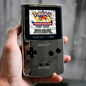 Retro Pixel IPS Q5 Game Boy Color   Nintendo GBC Plus Extra Mods Silver Chrome Effect