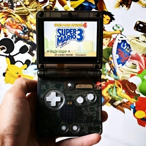 Backlit IPS GBAsp Mod Nintendo GameBoy Advance SP Translucent Black Grey Buttons