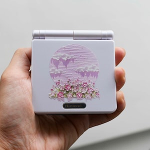 Backlit IPS GBAsp Mod Nintendo GameBoy Advance SP Flowers And The Moon
