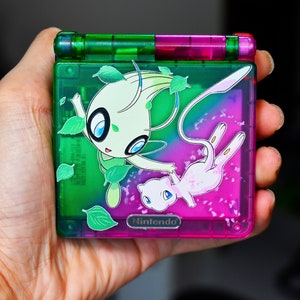 Backlit IPS GBAsp Mod Nintendo GameBoy Advance SP Mew And Celebi