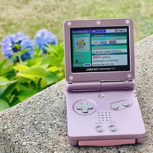 Backlit IPS GBAsp Mod Nintendo GameBoy Advance SP Pearl Pink White Buttons