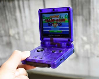 Usa Tariffs Included - Backlit IPS GBAsp  Nintendo GameBoy Advance SP Midnight Blue