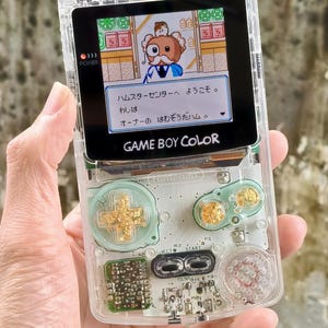 米国関税込み - OLED AMOLEDスクリーン搭載ゲームボーイカラー（任天堂GBC）クリスタルクリア