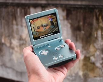 Usa Tariffs Included - Backlit IPS GBAsp  Nintendo GameBoy Advance SP Pearl Blue