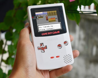 Usa Tariffs Included - Funnyplaying Retro Pixel IPS Q5 Game Boy Color With Laminated Lens Nintendo GBC  White Shell with Pokeball Buttons