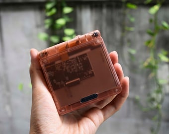 Usa Tariffs Included - Backlit IPS GBAsp  Nintendo GameBoy Advance SP Translucent Orange Shell Matte Black Buttons