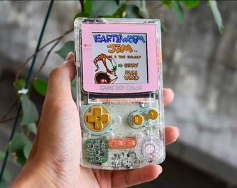 Usa Tariffs Included - Retro Pixel IPS Q5 Game Boy Color  Nintendo GBC  Crystal Clear Shell Custom Buttons