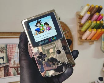 Usa Tariffs Included - Retro Pixel IPS Q5 Game Boy Color Nintendo GBC  Silver Chrome Effect