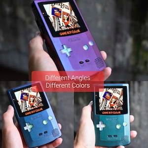 Retro Pixel IPS Q5 Game Boy Color Nintendo GBC Plus Extra Mods Chameleon Shell and Cool Opal Buttons