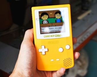 Usa Tariffs Included - Funnyplaying Retro Pixel IPS Q5 Game Boy Color With Laminated Lens Nintendo GBC  Yellow Shell White Buttons