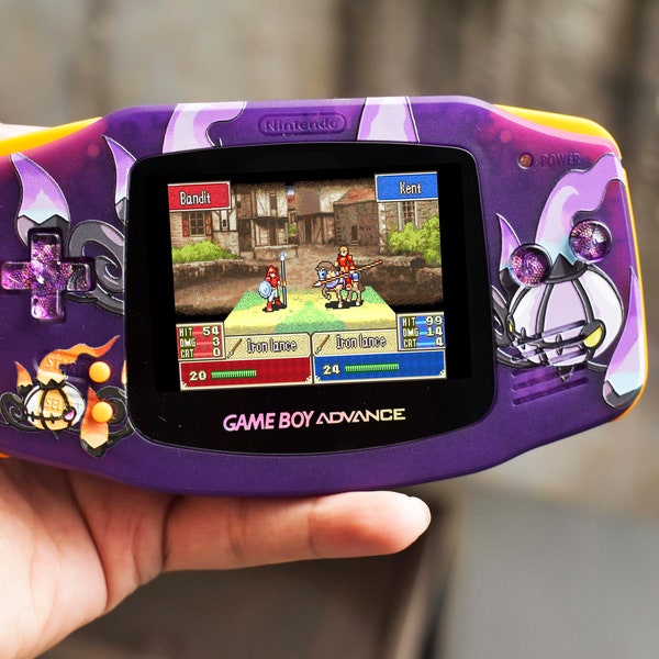 Extra Mods And IPS Backlit LCD GBA Mod Nintendo GameBoy Advance Chandelure Pokemon Edition