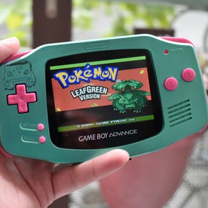 Extra Mods And IPS Backlit LCD GBA Mod Nintendo GameBoy Advance Bulbasaur Edition