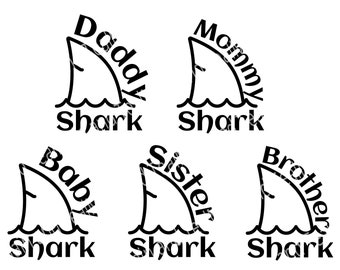 Bébé requin SVG, soeur requin, frère requin, maman requin, papa requin, SVG, requin, bébé requin Bundle, Bundle