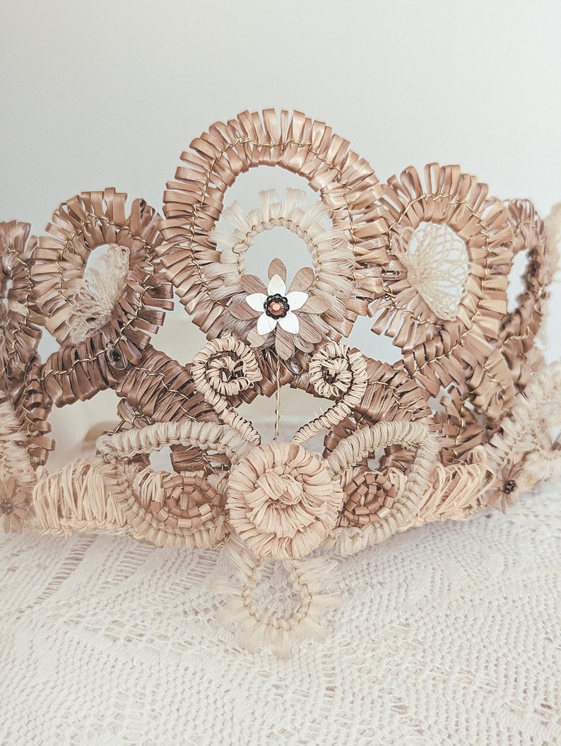 Crown/headpiece/tiara NEREÏDE of braided straw image 5