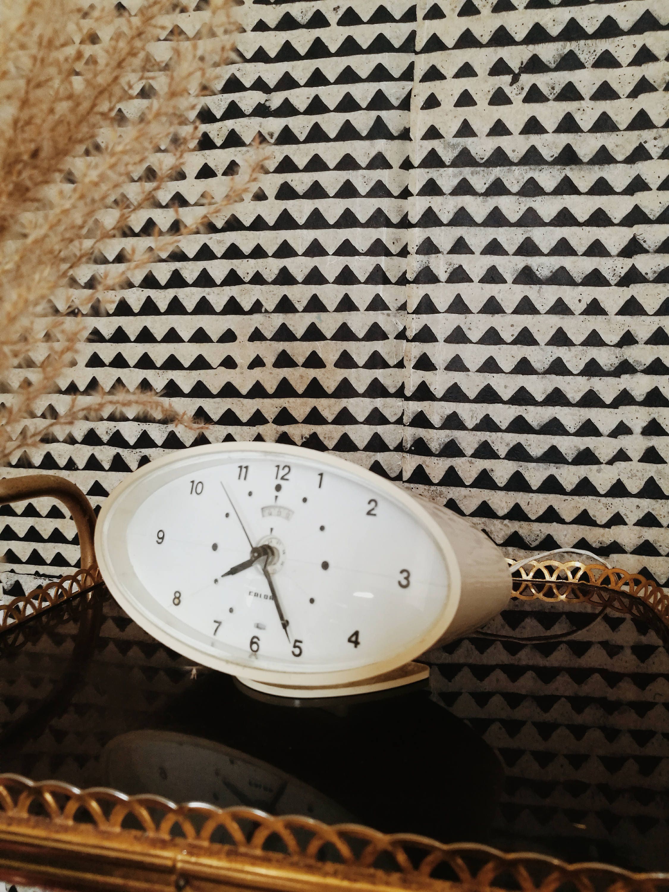 Réveil/Horloge Calor, Vintage Années 1960, Ivoire et Noir