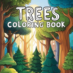 Tree Coloring Pages for Adults - Printable Digital Coloring Book | Nature-Inspired Designs, Forest & Woodland Art, PDF Download