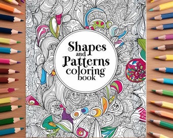 Geometric Coloring Pages for Adults - Printable Digital Download | Abstract Shapes, Relaxing Patterns, PDF Coloring Book