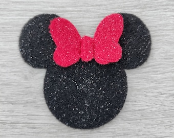 Mouse head with bow ornament, ornament,christmas decor,holiday decor,felt christmas tree crown,christmas, kids holiday decor,girl