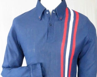 Pièce haut Mod... Chemise originale Courtelle en tricot des années 60. 38"-40" poitrine Veuillez lire la rédaction.