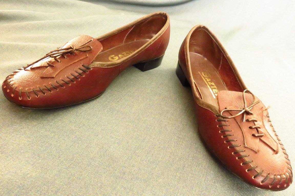 23 cm binnen meting Schoenen damesschoenen Instappers Mocassins Franse ongedragen oorspronkelijke 60 's Mod dame schoenen maat 3 UK 