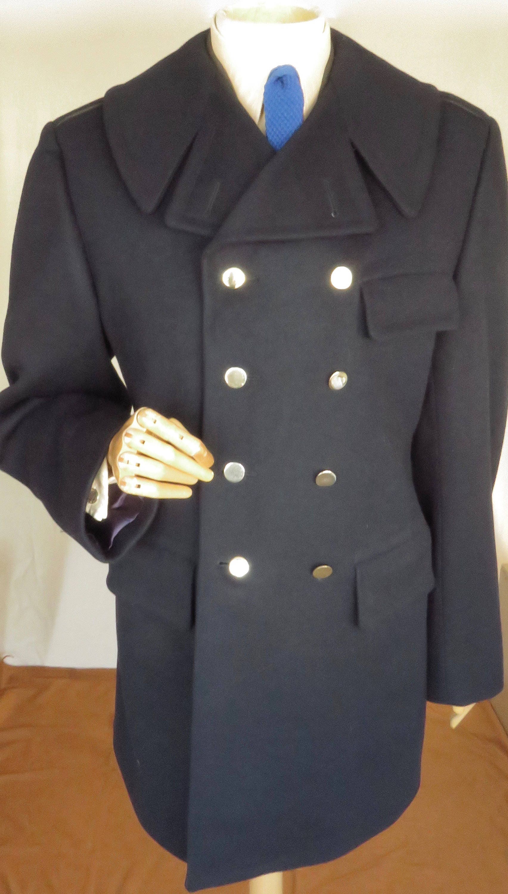 Image of Exceptional Quality & Weighted P Coat, All Wool Inner Outer Sizes 42 36